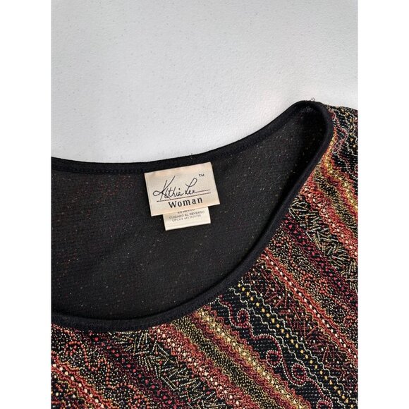 Kathie Lee Woman Multi-Color Top Blouse Striped Pattern Size 3X 22/24 - Picture 3 of 8